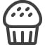 Black outline of cupcake with sprinkles